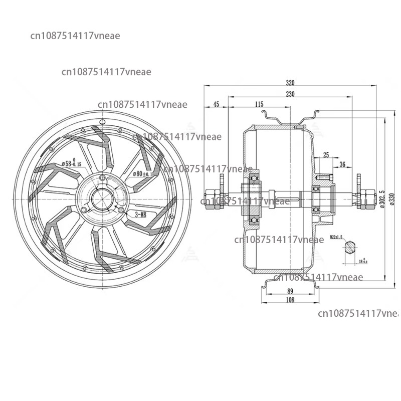 มอเตอร์ 12000W 12x3.5นิ้ว QS26 - 12000W Electric Motorcycle Hub Motor บทวิจารณ์และราคา